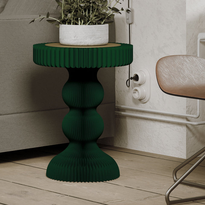 Modern Round Wood Pedestal Side Table without Drawer for Living Room