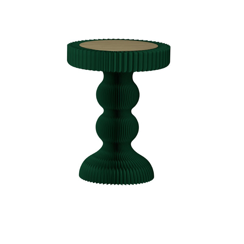 Modern Round Wood Pedestal Side Table without Drawer for Living Room