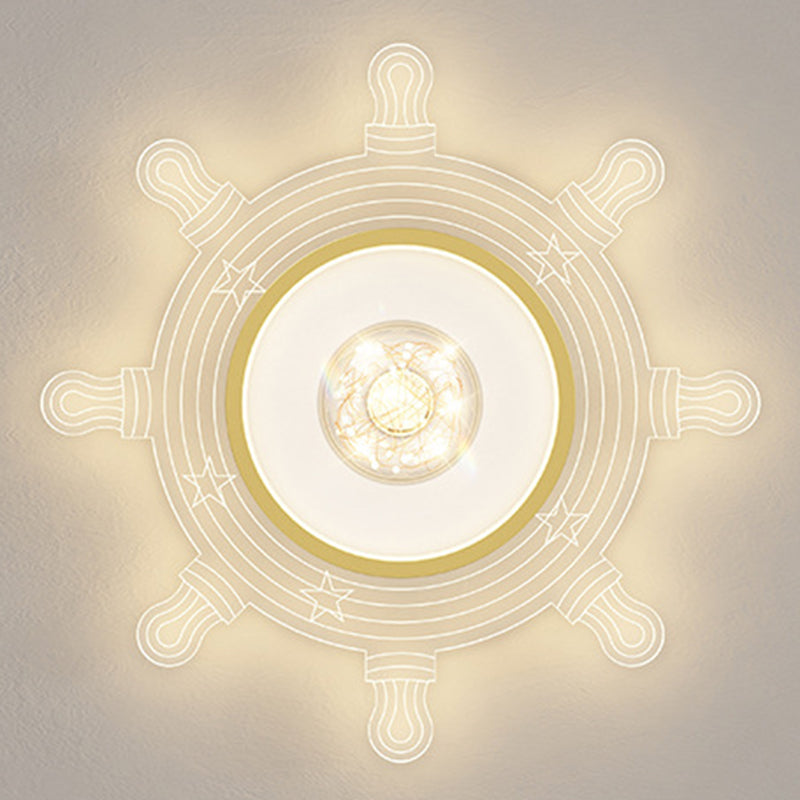 Metal Shaded Ceiling Mount Light Fixture Nordic Style LED Ceiling Lamp