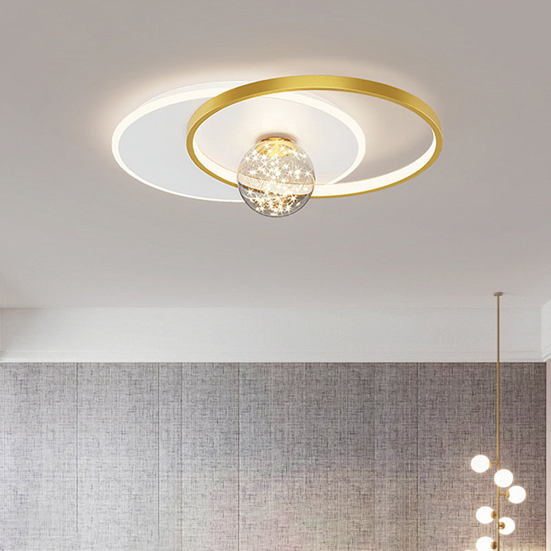 Modern Geometric Ceiling Lighting Metal LED Bedroom Ceiling Flush Mount
