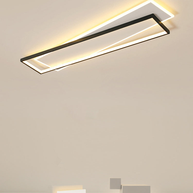 Metal cuadrado de la forma de la luz de techo de color moderno estilo moderno 2 luces de montaje de iluminación en negro