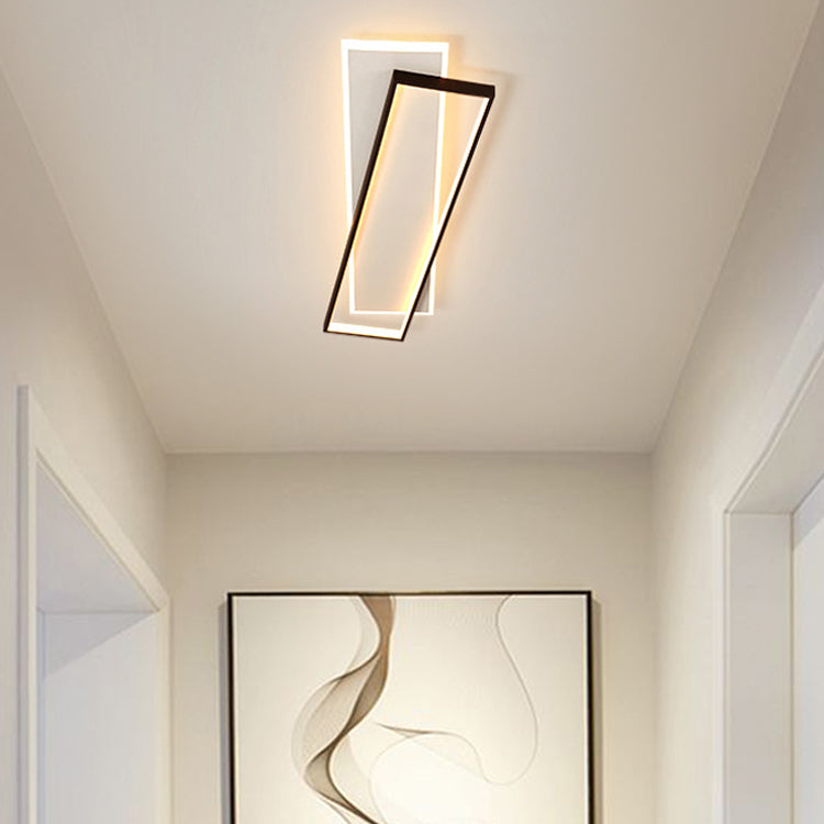 Metal cuadrado de la forma de la luz de techo de color moderno estilo moderno 2 luces de montaje de iluminación en negro