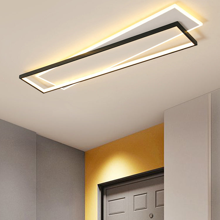 Metal cuadrado de la forma de la luz de techo de color moderno estilo moderno 2 luces de montaje de iluminación en negro