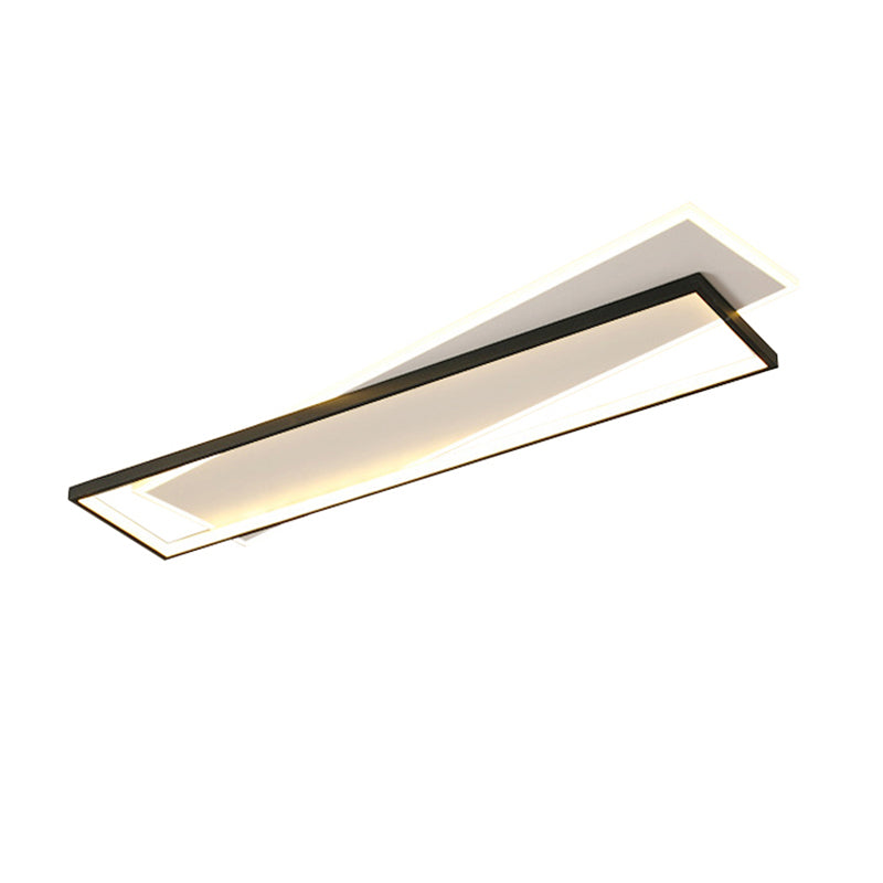 Metal cuadrado de la forma de la luz de techo de color moderno estilo moderno 2 luces de montaje de iluminación en negro