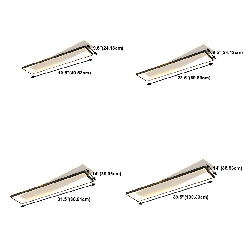 Metal cuadrado de la forma de la luz de techo de color moderno estilo moderno 2 luces de montaje de iluminación en negro