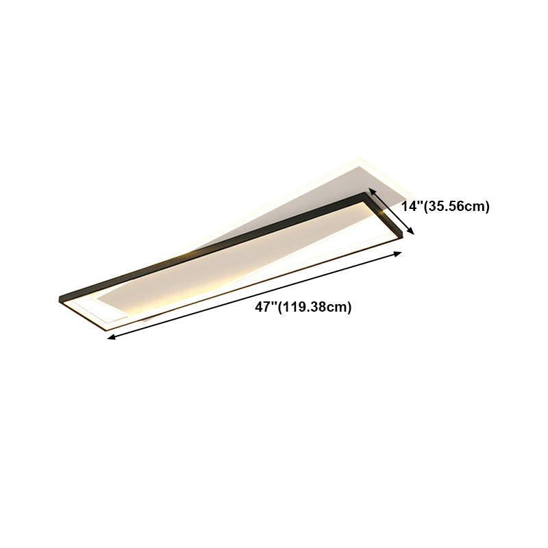 Metal cuadrado de la forma de la luz de techo de color moderno estilo moderno 2 luces de montaje de iluminación en negro