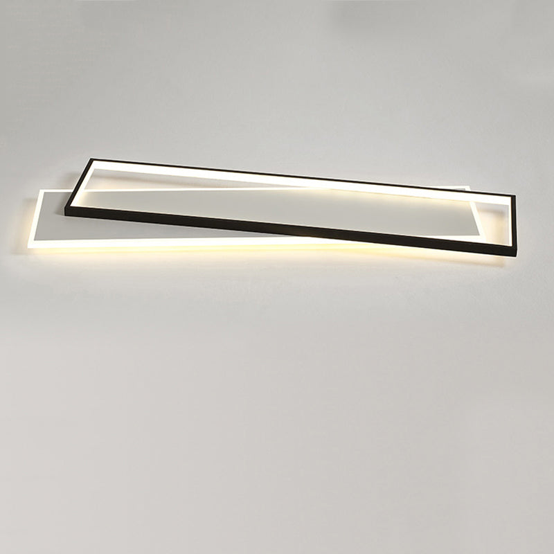 Metal cuadrado de la forma de la luz de techo de color moderno estilo moderno 2 luces de montaje de iluminación en negro