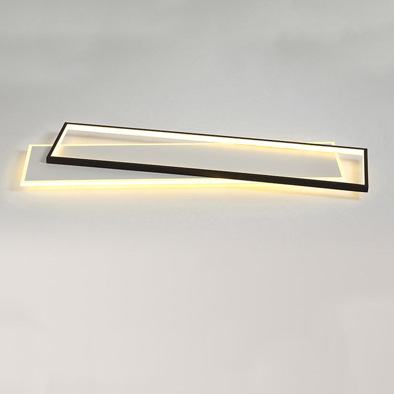 Metal cuadrado de la forma de la luz de techo de color moderno estilo moderno 2 luces de montaje de iluminación en negro