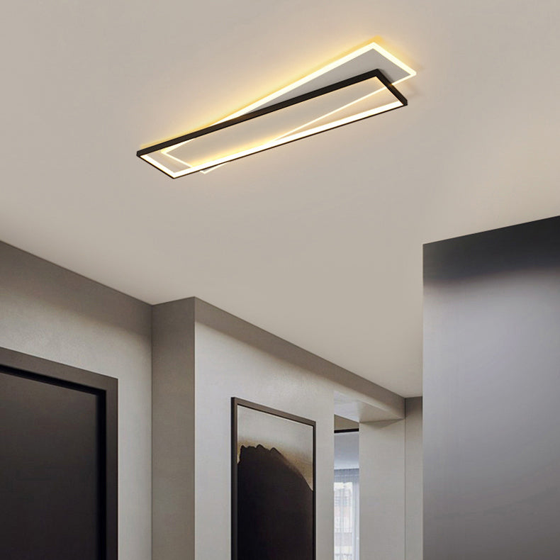 Metal cuadrado de la forma de la luz de techo de color moderno estilo moderno 2 luces de montaje de iluminación en negro