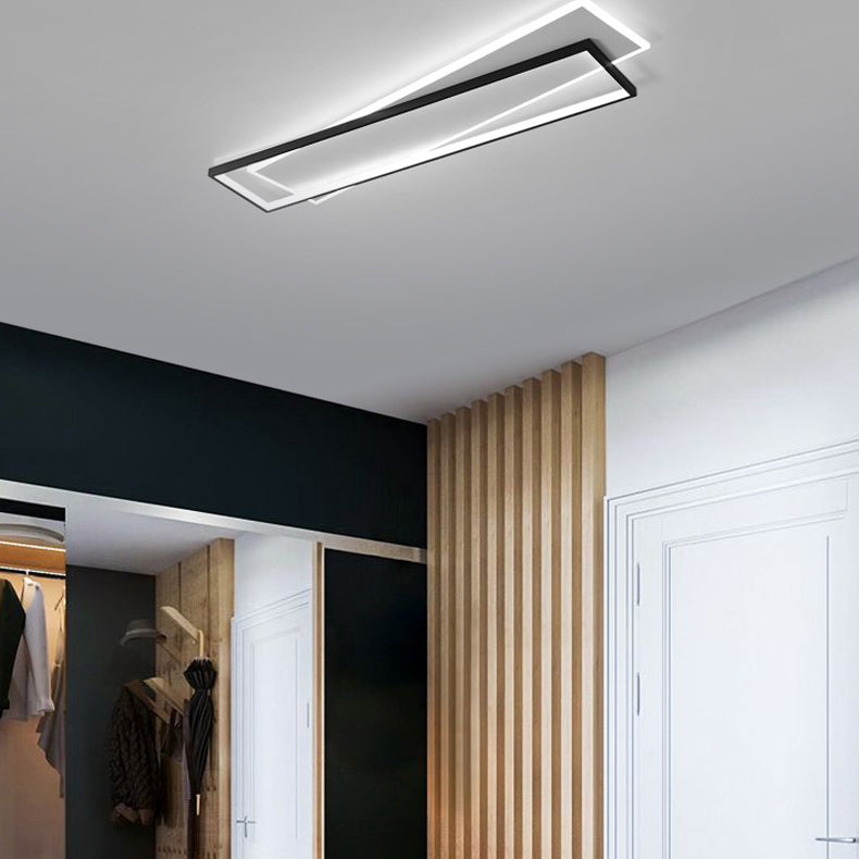 Metal cuadrado de la forma de la luz de techo de color moderno estilo moderno 2 luces de montaje de iluminación en negro