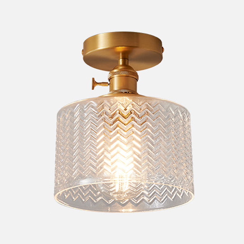 Modern Semi Flush Ceiling Light Fixture Nordic Style Glass Ceiling Flush Mount Lamp