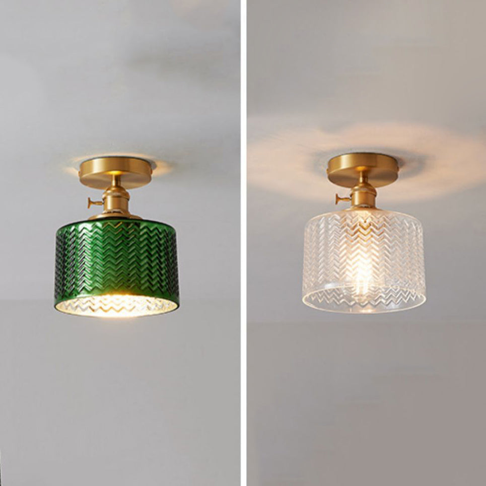 Modern Semi Flush Ceiling Light Fixture Nordic Style Glass Ceiling Flush Mount Lamp