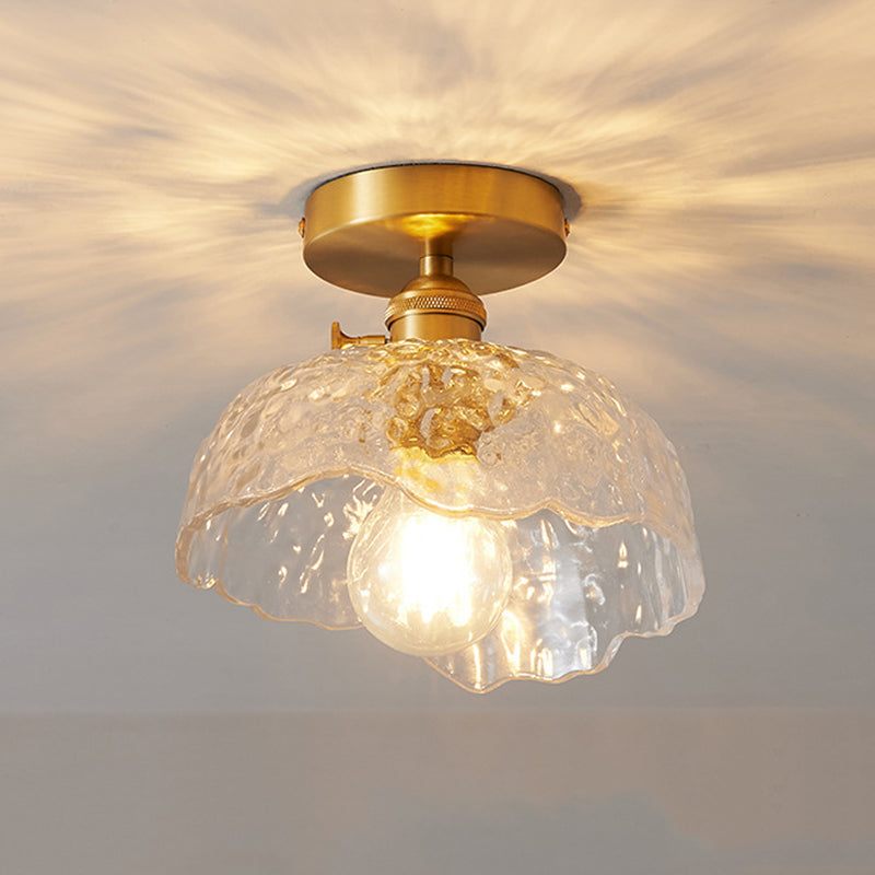 Modern Semi Flush Ceiling Light Fixture Nordic Style Glass Ceiling Flush Mount Lamp