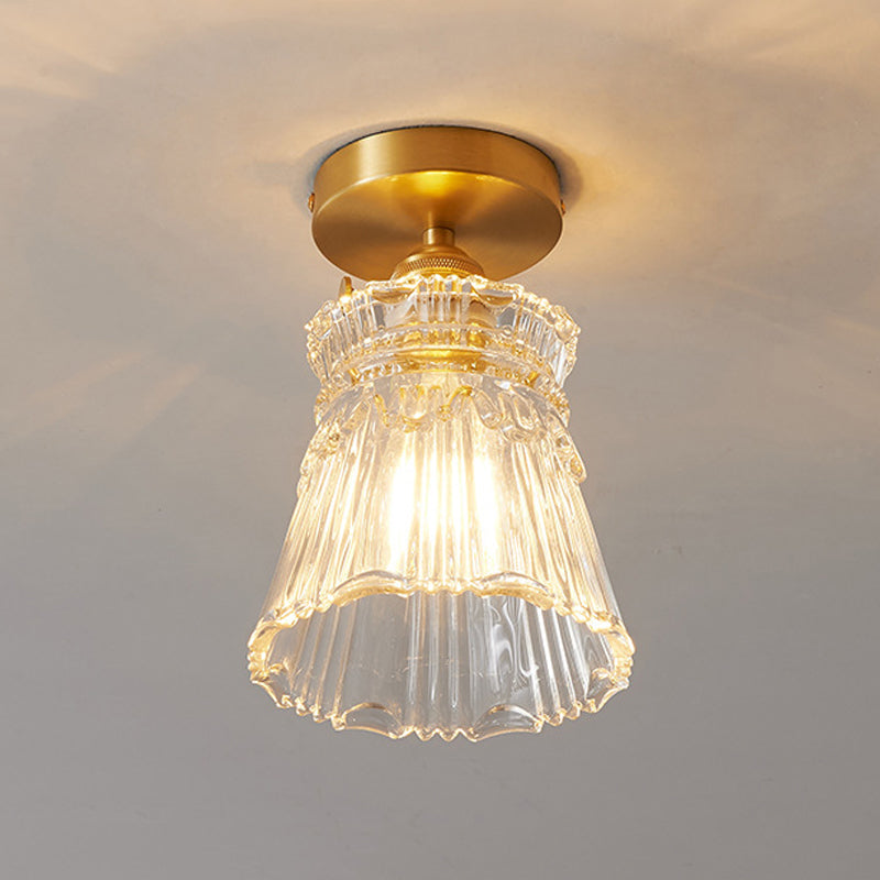 Modern Semi Flush Ceiling Light Fixture Nordic Style Glass Ceiling Flush Mount Lamp