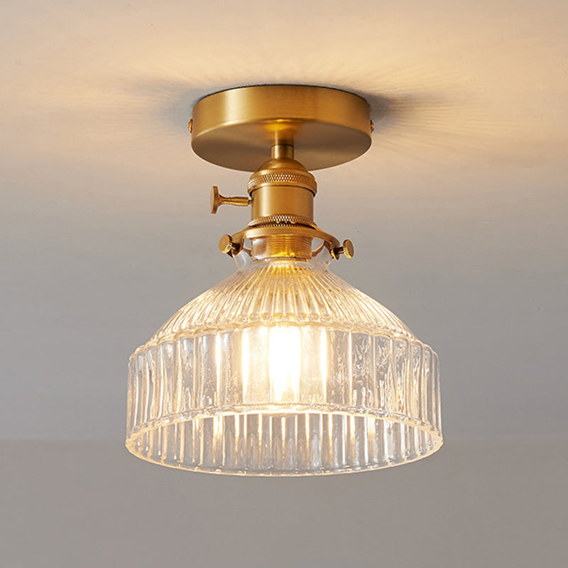 Modern Semi Flush Ceiling Light Fixture Nordic Style Glass Ceiling Flush Mount Lamp