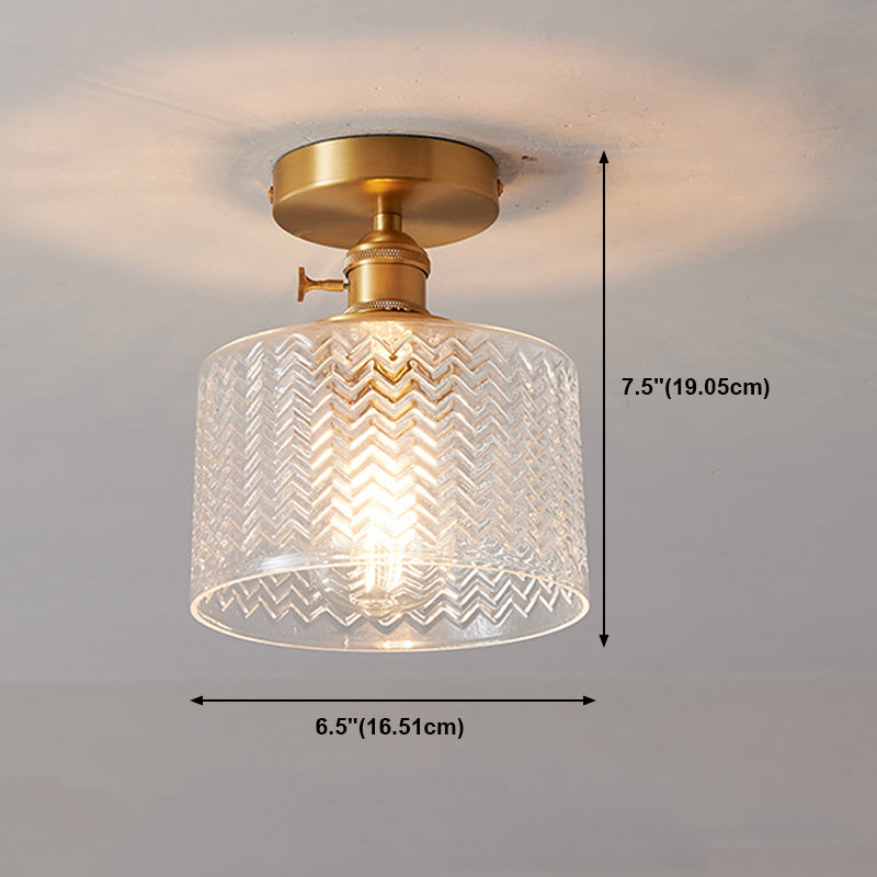 Modern Semi Flush Ceiling Light Fixture Nordic Style Glass Ceiling Flush Mount Lamp