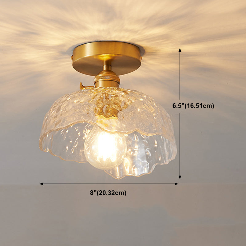 Modern Semi Flush Ceiling Light Fixture Nordic Style Glass Ceiling Flush Mount Lamp