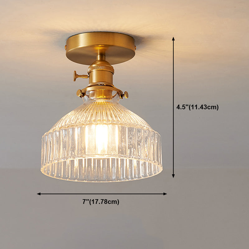 Modern Semi Flush Ceiling Light Fixture Nordic Style Glass Ceiling Flush Mount Lamp