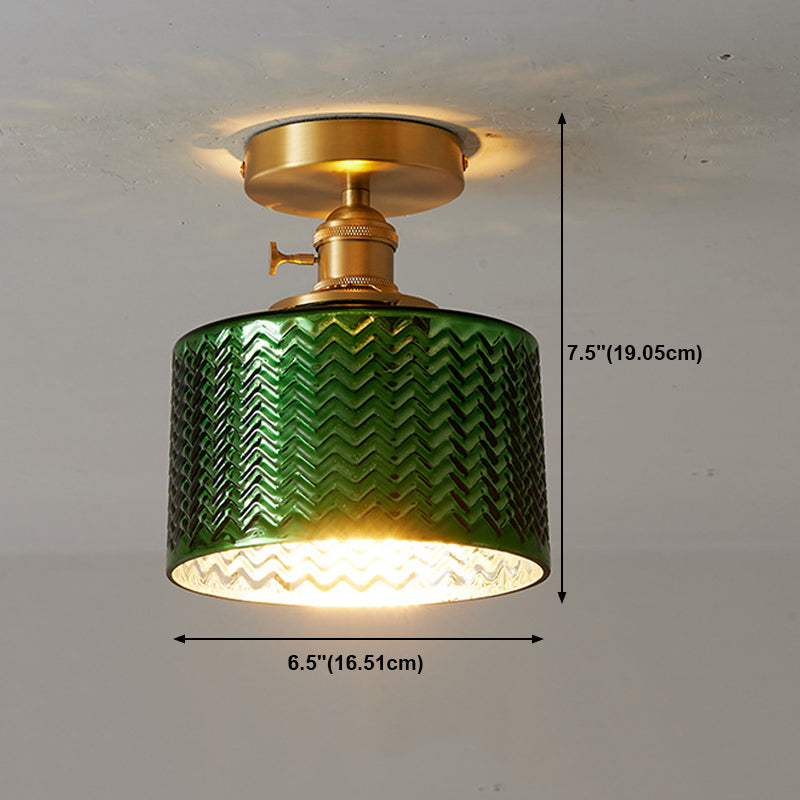 Modern Semi Flush Ceiling Light Fixture Nordic Style Glass Ceiling Flush Mount Lamp