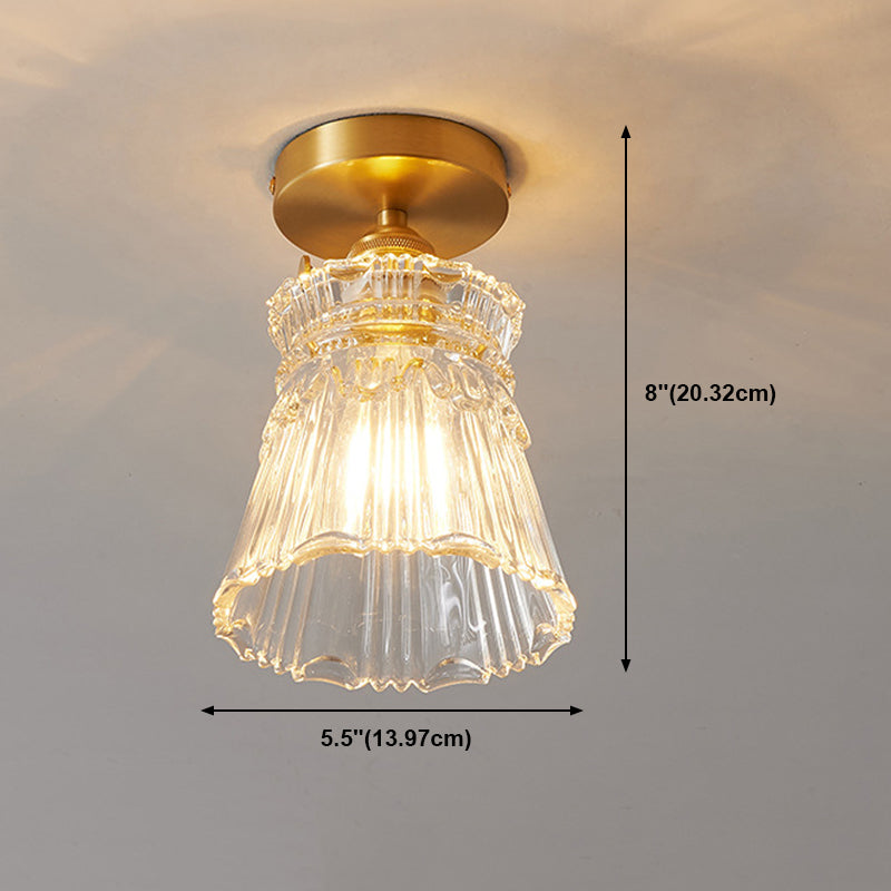 Modern Semi Flush Ceiling Light Fixture Nordic Style Glass Ceiling Flush Mount Lamp