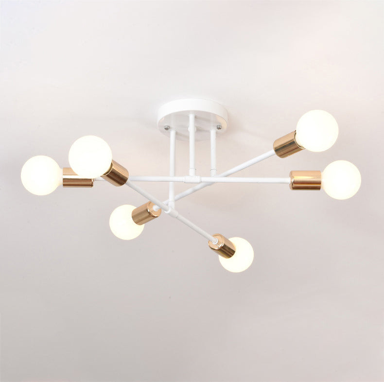 Metal Sputnik Shade Flush Ceiling Light Modern Style 6 Lights Flush Mount Fixture
