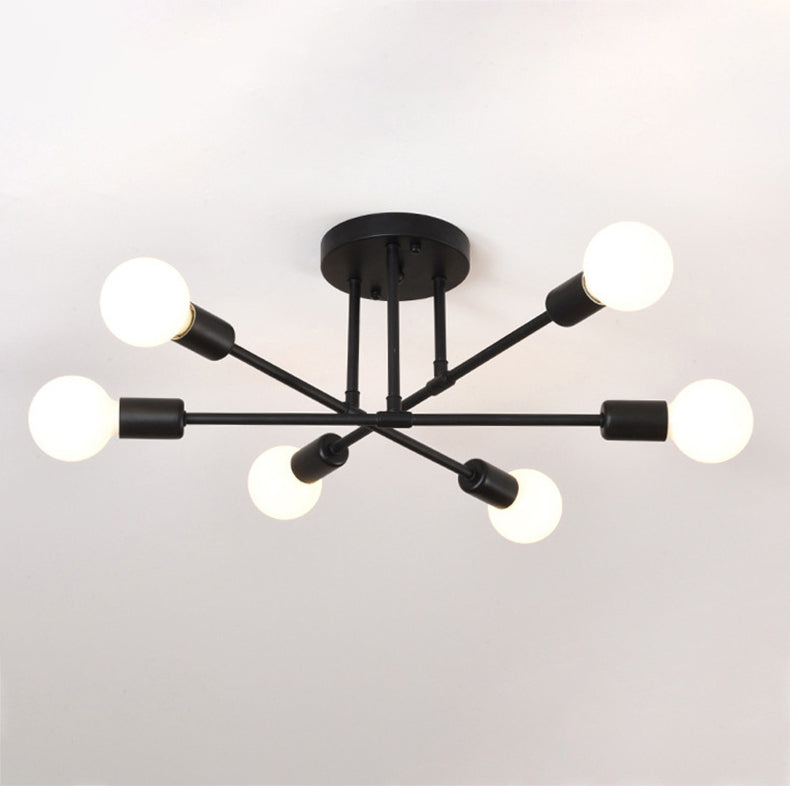 Metal Sputnik Shade Flush Ceiling Light Modern Style 6 Lights Flush Mount Fixture