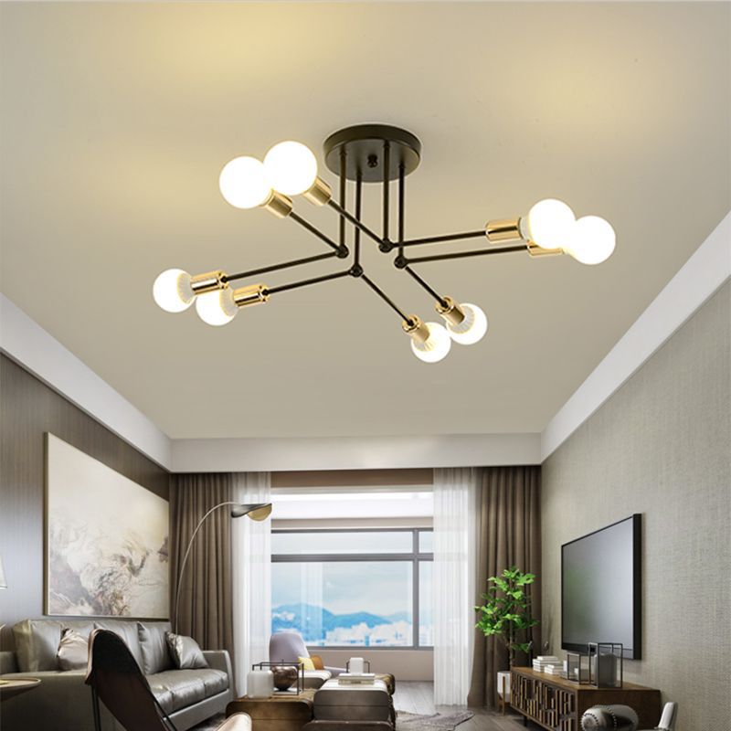 Metal Sputnik Shade Flush Ceiling Light Modern Multi-Lights Flush Mount Fixture