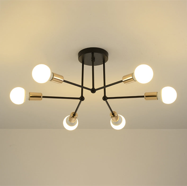 Metal Sputnik Shade Flush Ceiling Light Modern Multi-Lights Flush Mount Fixture