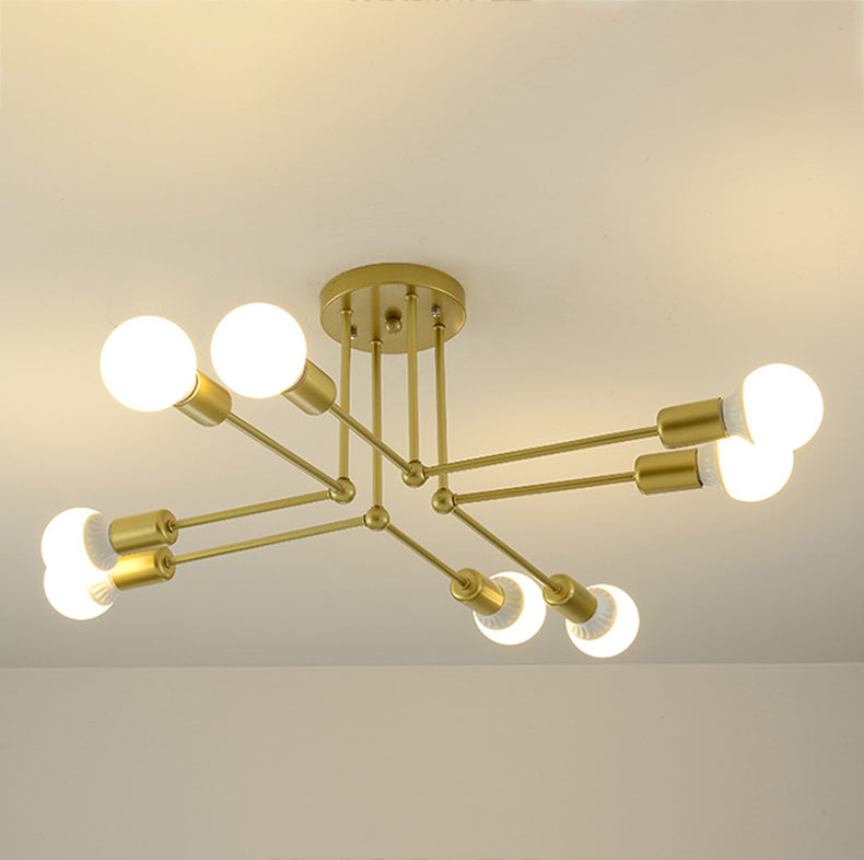 Metal Sputnik Shade Flush Ceiling Light Modern Multi-Lights Flush Mount Fixture
