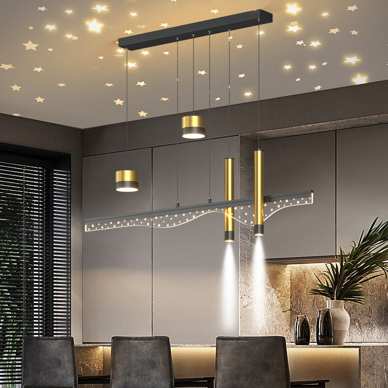 Contemporary Style Cylinder Island Lighting Metal Island Lighting Fixtures