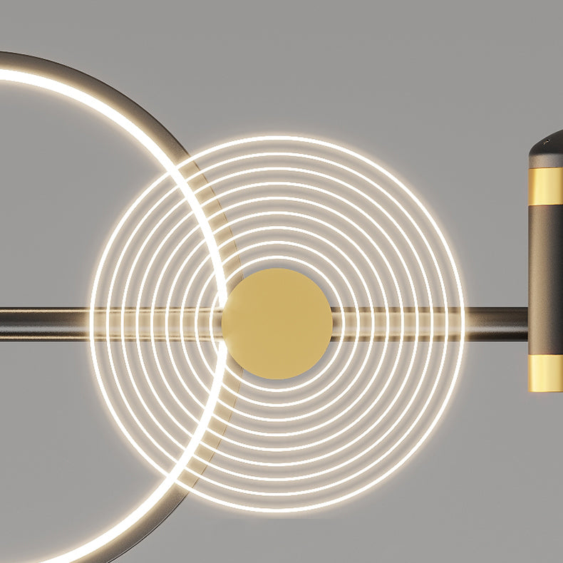 Contemporary Style Linear Island Lighting Metal Island Lighting Fixtures in Black