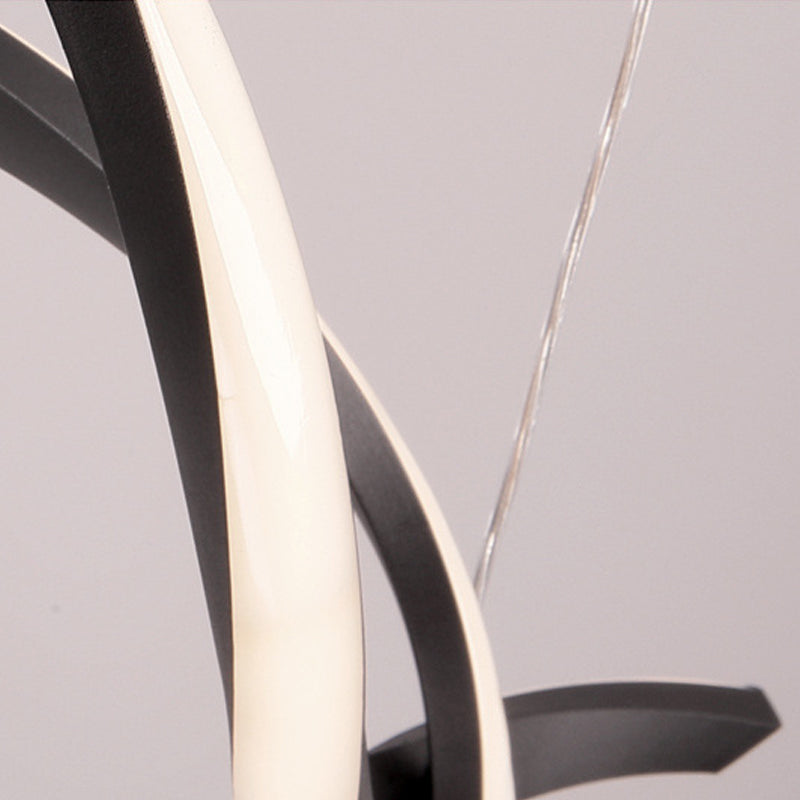 2-Lights Linear Island Light Nordic Aluminum LED Island Pendant for Living Room