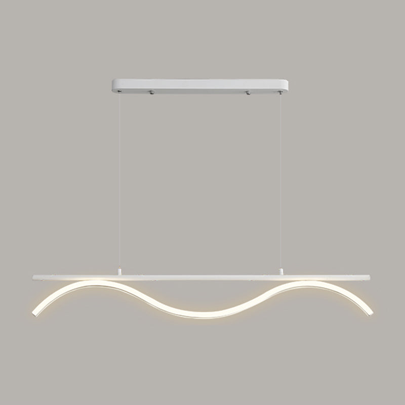 Linear Shape Island Lighting Idea Modern Style Metal 1-Light Island Pendant