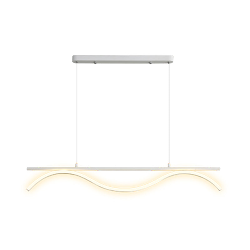 Linear Shape Island Lighting Idea Modern Style Metal 1-Light Island Pendant
