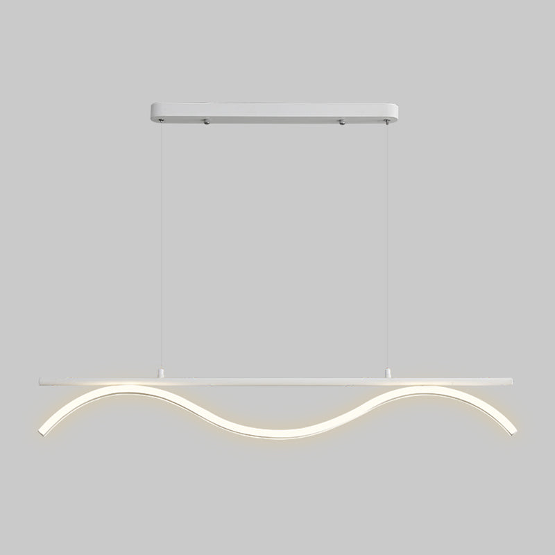Linear Shape Island Lighting Idea Modern Style Metal 1-Light Island Pendant