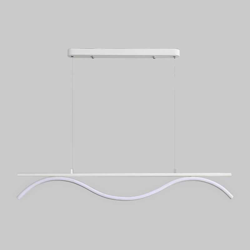 Linear Shape Island Lighting Idea Modern Style Metal 1-Light Island Pendant