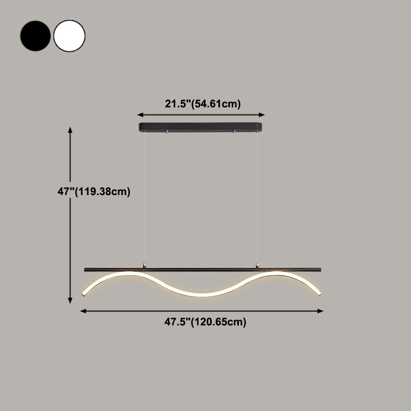 Linear Shape Island Lighting Idea Modern Style Metal 1-Light Island Pendant