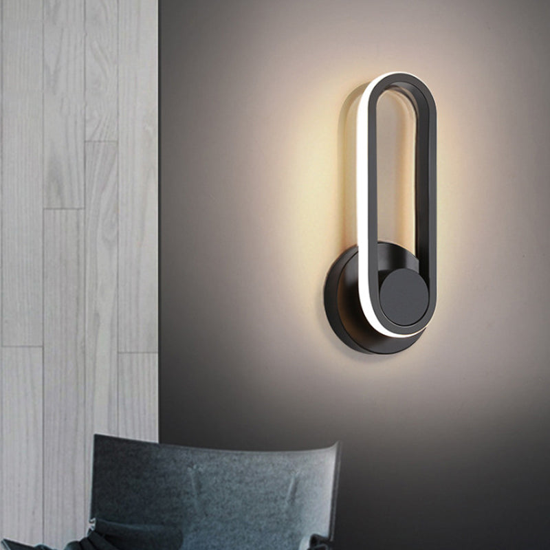 Nordic Style Metal Rotatable Wall Light Oval LED Wall Sconce for Living Room