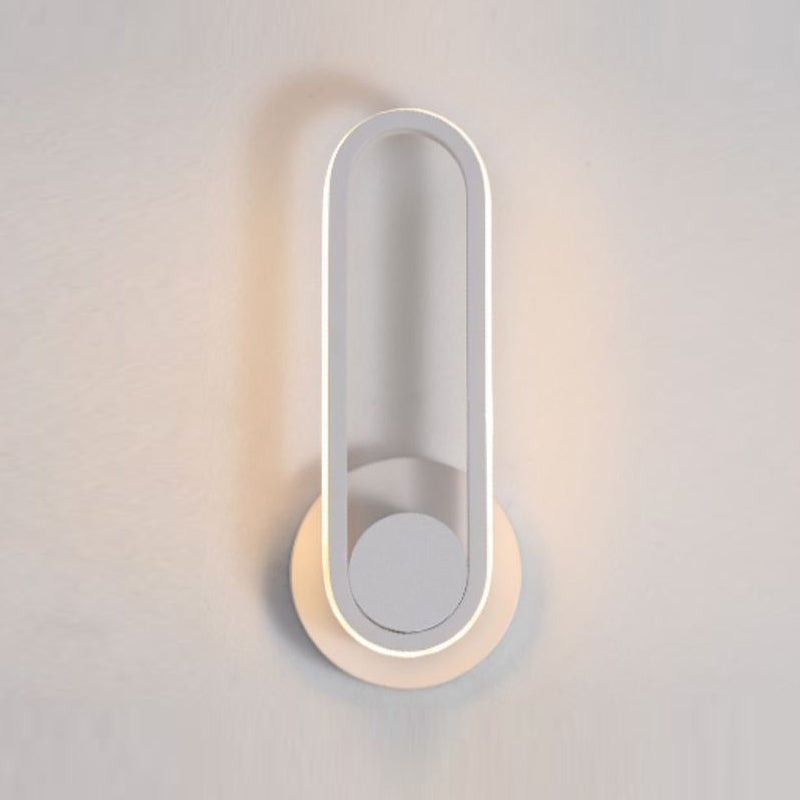 Nordic Style Metal Rotatable Wall Light Oval LED Wall Sconce for Living Room