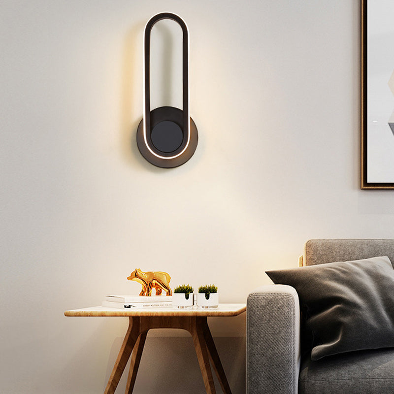 Nordic Style Metal Rotatable Wall Light Oval LED Wall Sconce for Living Room