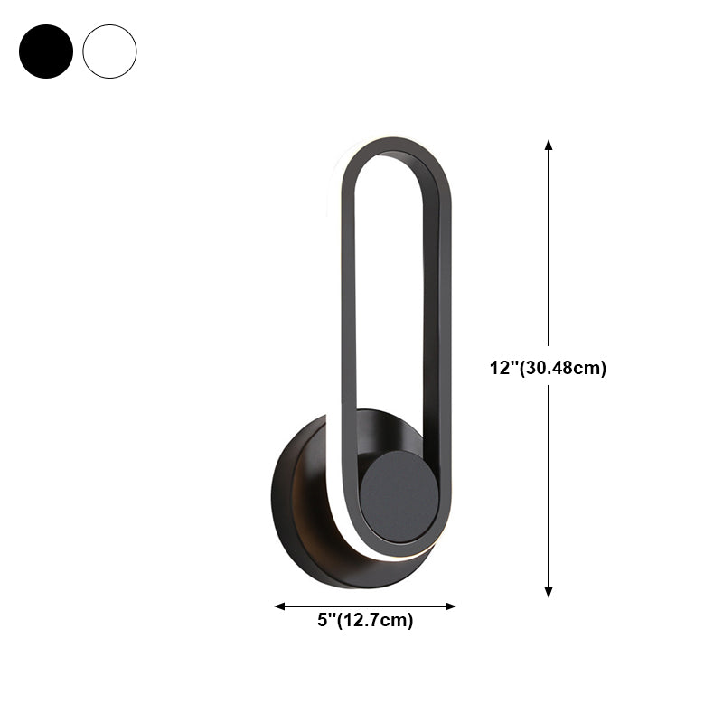 Nordic Style Metal Rotatable Wall Light Oval LED Wall Sconce for Living Room