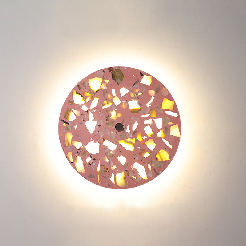 Nordic Cement Wall Light Round Colorful LED Wall Sconce for Living Room
