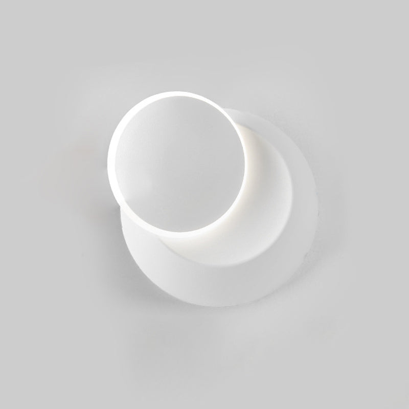 Modern Metal Wall Light Round Rotatable 6" Wide LED Wall Sconce for Living Room