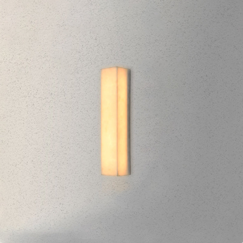 Modern Style Mica Wall Light White Cuboid Shape Wall Sconce for Bedroom