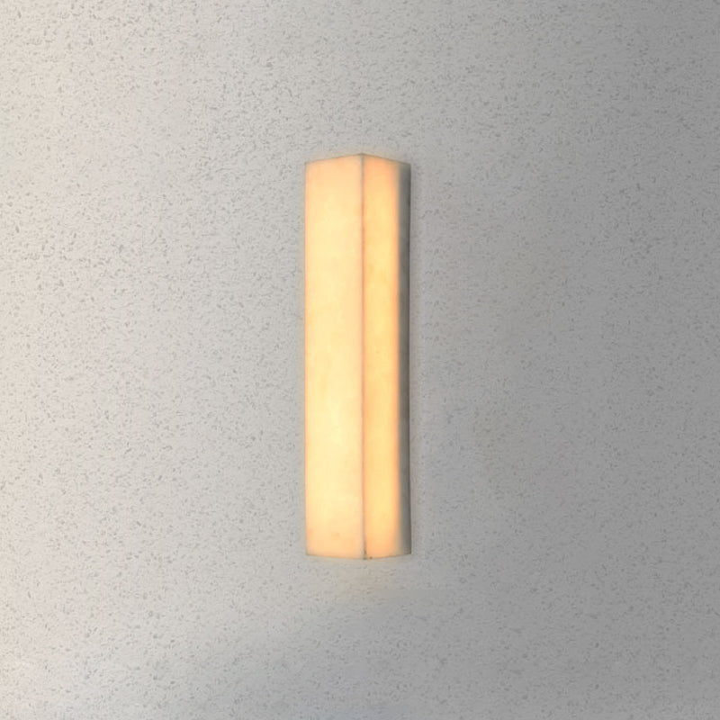 Modern Style Mica Wall Light White Cuboid Shape Wall Sconce for Bedroom