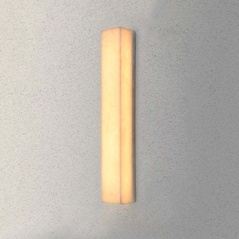 Modern Style Mica Wall Light White Cuboid Shape Wall Sconce for Bedroom