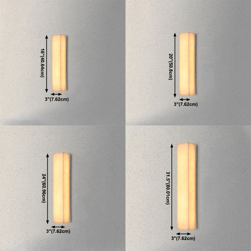 Modern Style Mica Wall Light White Cuboid Shape Wall Sconce for Bedroom