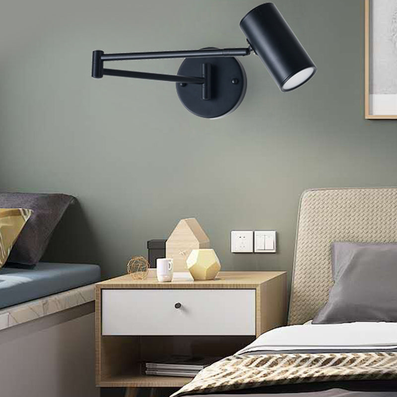 Modern Metal Wall Light Geometric Swing Arm Wall Sconce for Living Room