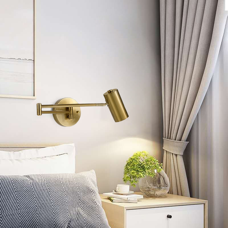 Modern Metal Wall Light Geometric Swing Arm Wall Sconce for Living Room