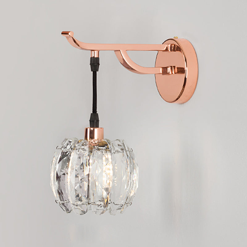 Nordic Style Metal Wall Light Globe Shape Wall Sconce with Crystal for Living Room